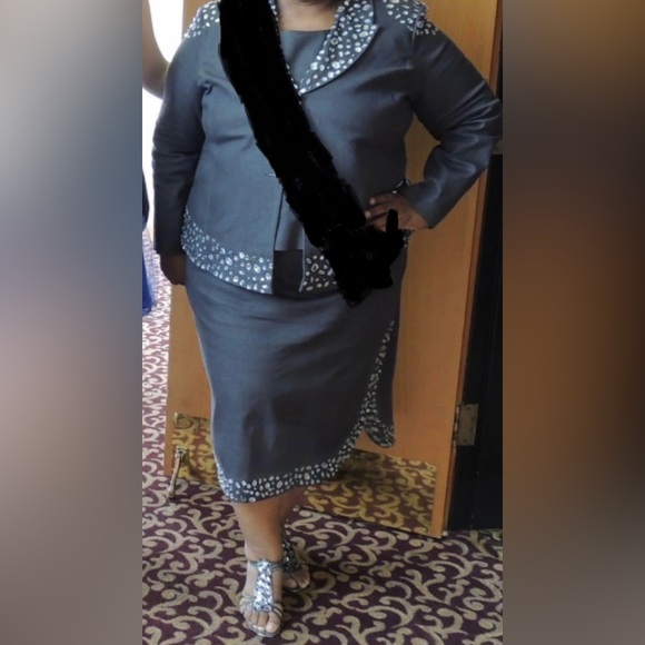 Stretch Denim size 26/28 Rhinestones Gray Three Piece, Interview, Fashion - Picture 3 of 3